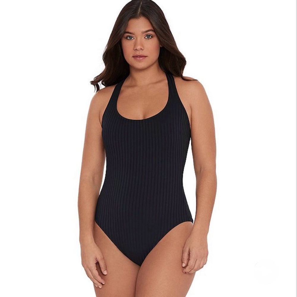 S3 Swim Women’s Black Ribbed One Piece Swimsuit